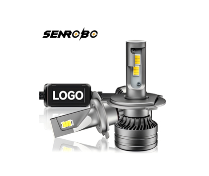 SENROBO S6-Gunmetal H7/H4 LED Headlight Bulbs 6000LM 6000K | Stealth Fan Cooling