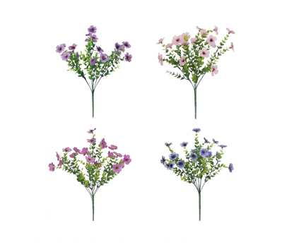 7-Branch Spring Violet Spray | 21 PE & Silk Faux Blooms