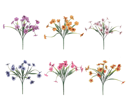 Spring Grass Violet Spray | 18 Faux Blooms PE & Silk Stem