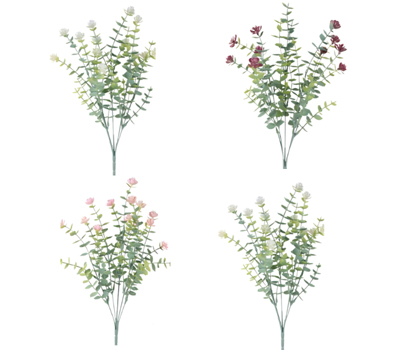 5-Branch Eucalyptus Blossom | Soft PVC Faux Flower Stem