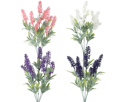 5-Branch Faux Lavender Sprig | PE Botanical Bendable Stem