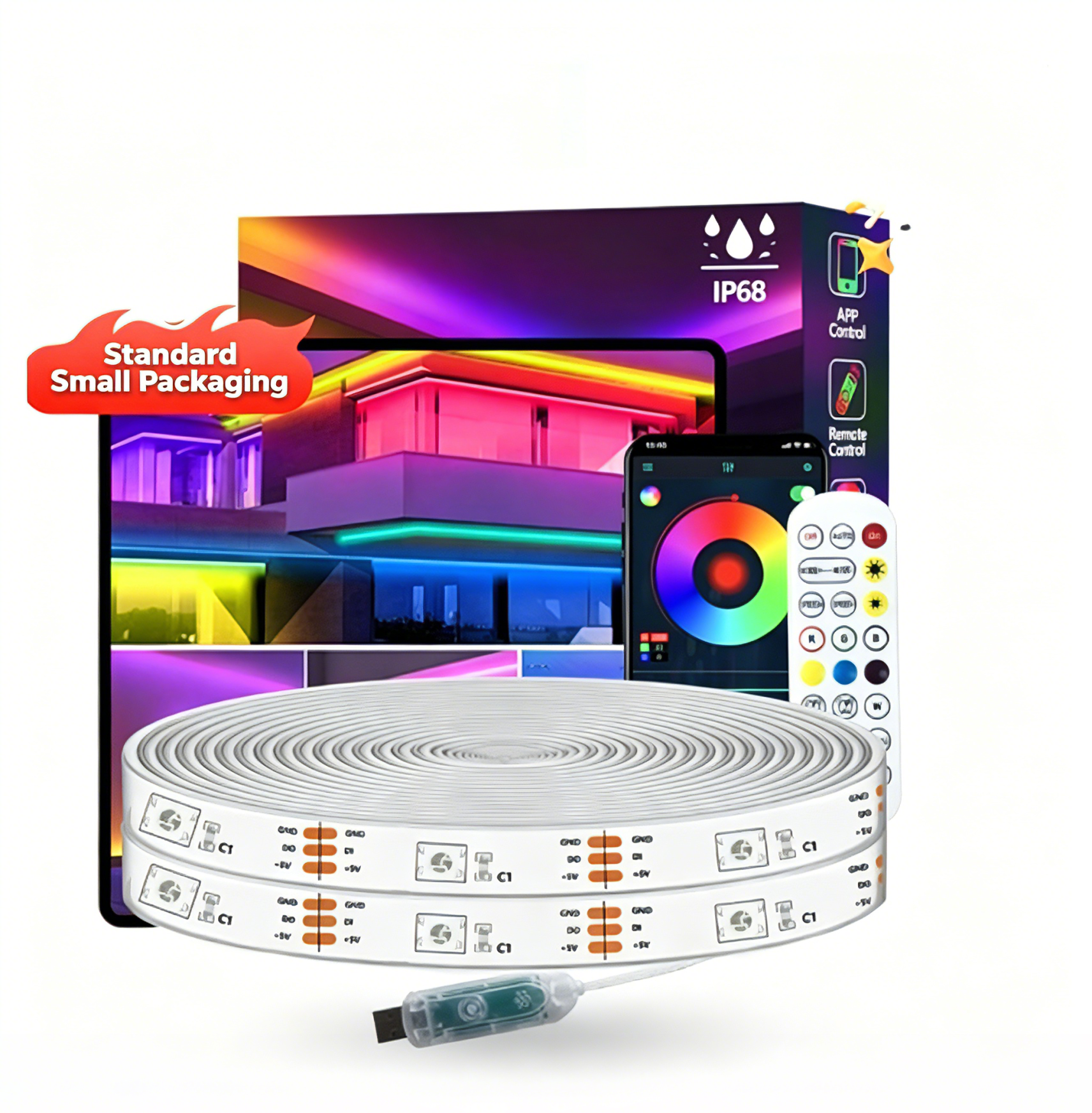 USB Smart RGBIC Kit, Outdoor Rubber-Coated, 2.4G Bluetooth