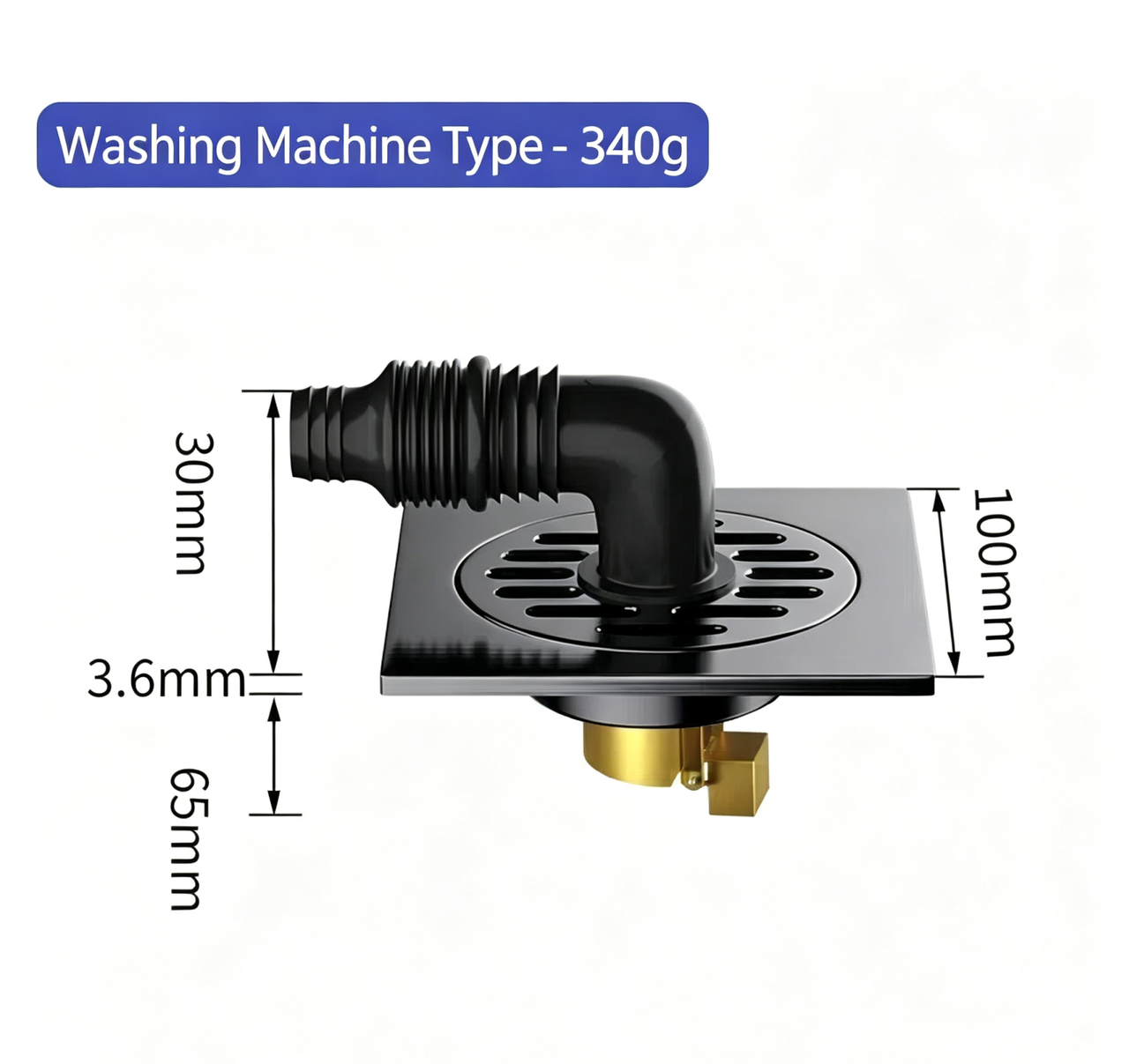 Gun-Grey Solid Brass Washing Machine Floor Drain with Anti-Backflow Core